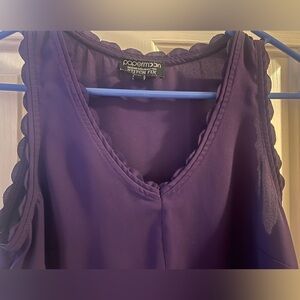 Purple tank with scalloped edges